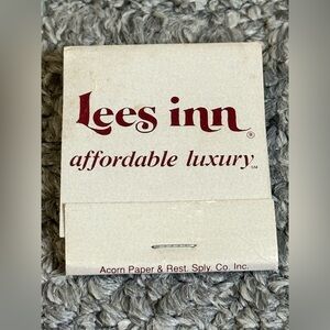 Vintage Matchbook Lees Inn Affordable Luxury Hotel Motel Travel Matches